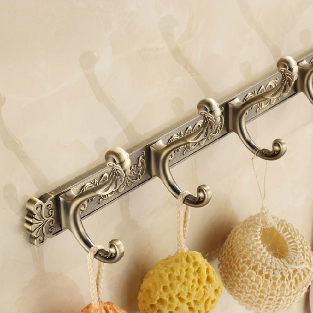 Antique Brass 6 Pin Metal Bathroom Cloth Hanging Hooks/Hangers By DH –