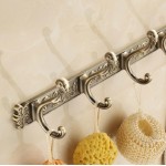 Antique Brass Bathroom 5 Hooks Towel Door Hangers