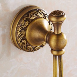 Antique Brass Bathroom Door Double Towel Coat Hooks