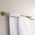 Antique Brass Bathroom Dual Towel Bars 60cm Double Rails Hanger Wall Mounted Rack