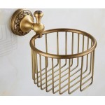 Antique Brass Toilet Roll or Shampoo Basket Wall Mounted High Quality