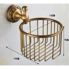 Antique Brass Toilet Roll or Shampoo Basket Wall Mounted High Quality